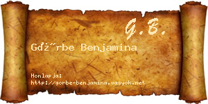Görbe Benjamina névjegykártya